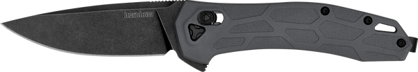 Kershaw 2042 Covalent  Mid-Size 3.20" Folding Drop Point Plain Black Oxide Blackwash D2 Steel Blade, Gray Textured Pockets Glass Filled Nylon Handle, Includes Pocket Clip