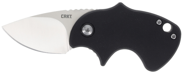 CRKT 7930 Orca  Compact 1.79" Folding Plain Satin D2 Steel Blade, Black GRN Handle