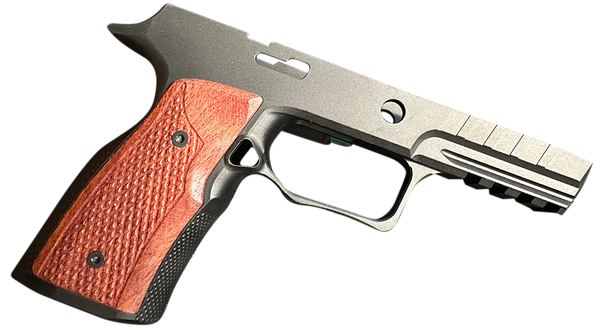 Sharps Bros. P320 Grip Module - No Safety Black W/ Cherry Wood