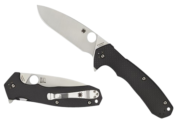 Spyderco C234CFP Amalgam  3.80" Folding Drop Point Plain Satin CPM S30V SS Blade/Black Textured Carbon Fiber/G10 Handle Includes Pocket Clip