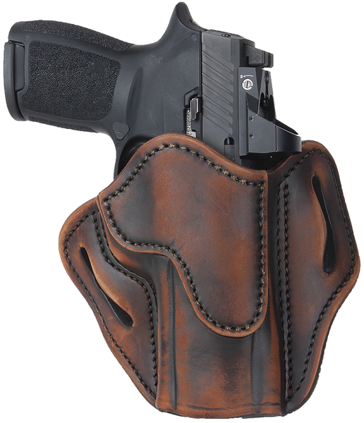 1791 Gunleather ORBH24VTGR BH2.4 Optic Ready OWB Size 2.4 Vintage Leather Belt Slide Fits Walther PPQ/Sig P320/Springfield XD-M Right Hand
