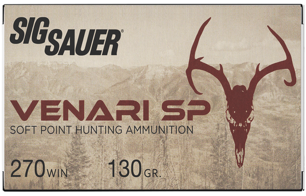 Sig Sauer V270SP13020 Venari  270Win 130gr Soft Point 20 Per Box/10 Case