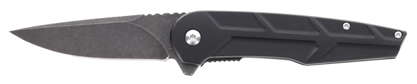 Schrade 1159329 Reckon  3.25" Folding Drop Point Plain Dark Stonewash D2 Steel Blade 4.40" Black Aluminum Handle