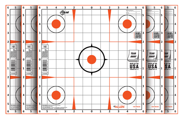 EZ-Aim 15333100 Sight-In  Grid Paper Self-Adhesive 12" x 12" Orange/White 100 Per Pack