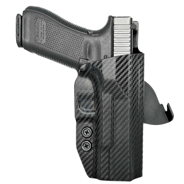 Rounded Gear GLK172231CFRHOWBPDL  Paddle Holster OWB Black Carbon Fiber Kydex Fits Glock 17 Right Hand