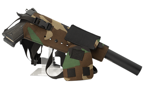 Cole-tac VWX111 Varmint Wrangler XL Pistol Holder Chest M81 Woodland Right Hand