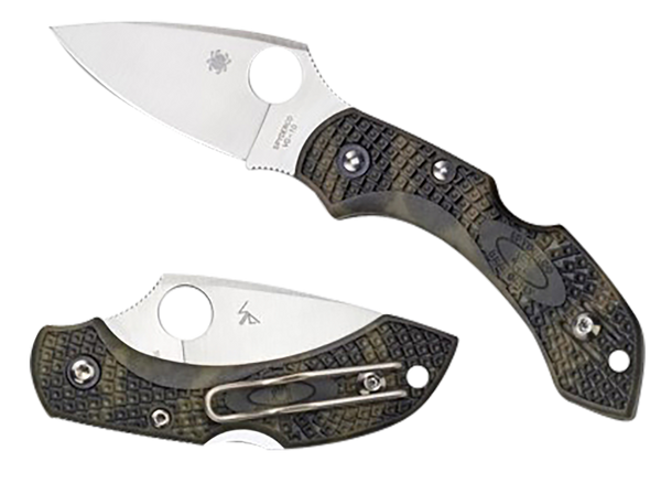 Spyderco C28ZFPGR2 Dragonfly 2  2.30" Folding Plain Satin VG-10 SS Blade/Zome Green Textured FRN Handle Includes Pocket Clip