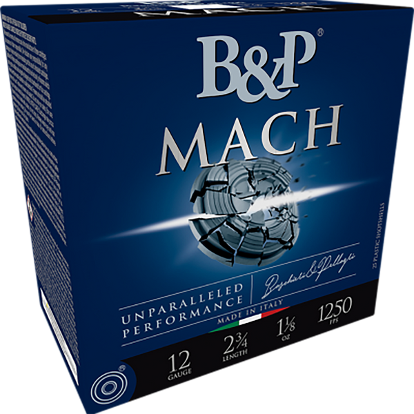 B&p Ammunition 12B18FL8 Mach LV  12Gauge 2.75" 1 1/8oz 8Shot 25 Per Box/10 Case