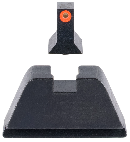 Trijicon GL201C601138 Suppressor/Optic Height Sights  Green/Tritium Orange Outline Front Sight-Black/Blank Rear Sight Glock 17/17L/19/22 Standard Frame
