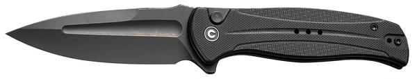 Civivi Knives C23053-1 Incindie  3.48" Folding Spear Point Plain Black Stonewashed 14C28N Steel Blade, Black Textured G10 Handle