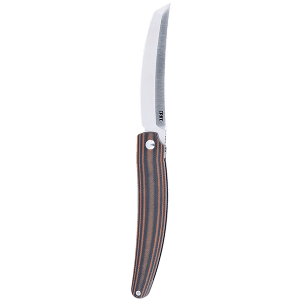 CRKT 5930 Ancestor  EDC 3.60" Folding Tanto Plain Satin D2 Steel Blade, Black/Brown Stripe G10 Handle