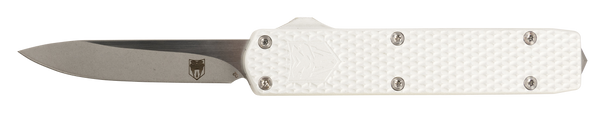 CobraTec Knives MNSILMGEN2DNS Mini Mamba Gen II 2.25" OTF Plain Stonewashed D2 Steel Blade, 3.38" Silver Textured Anodized Aluminum Handle, Features Glass Breaker, Includes Pocket Clip