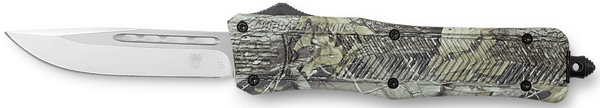 CobraTec Knives MWDCTK1MDNS CTK-1 American Flag Medium 3" OTF Drop Point Plain D2 Steel Blade, 5" Woodland Camo Aluminum Alloy Handle