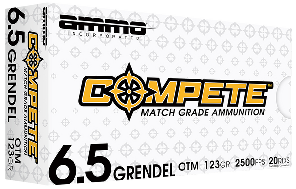 Ammo Inc 65gr123BTHPA20 Compete  6.5Grendel 123gr Open Tip Match 20 Per Box/10 Case