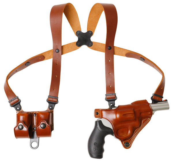 Galco MCII104 Miami Classic II Shoulder System Shoulder Fits Chest Up To 56"/Colt King Cobra Tan Steerhide Right Hand