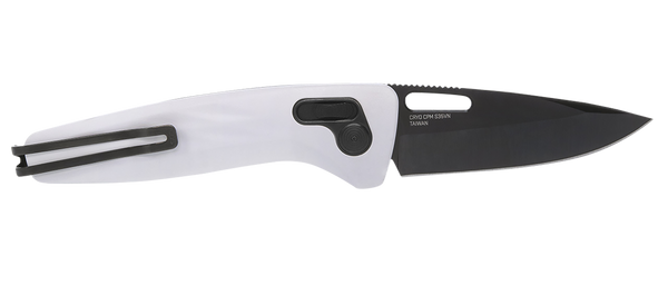 S.O.G SOG12730557 One-Zero XR 3.10" Folding Plain Black Chrome Cryo CPM S35VN Steel Blade/ White Sculpted Aluminum Handle