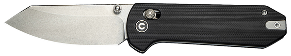 Civivi Knives C23073-1 Yonder  2.88" Folding Spey Point Plain Stonewashed 14C28N Steel Blade, Black Textured G10 Handle