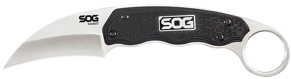 S.O.G SOG-GB1001-C Gambit  2.58" Fixed Sheepsfoot Plain Satin Polished 7Cr17MoV SS Blade Black GRN Handle Includes Sheath