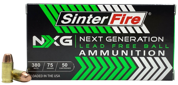 SinterFire Inc SF38075NXG Next Generation (NXG)  380ACP 75gr Lead Free Ball 50 Per Box/20 Case