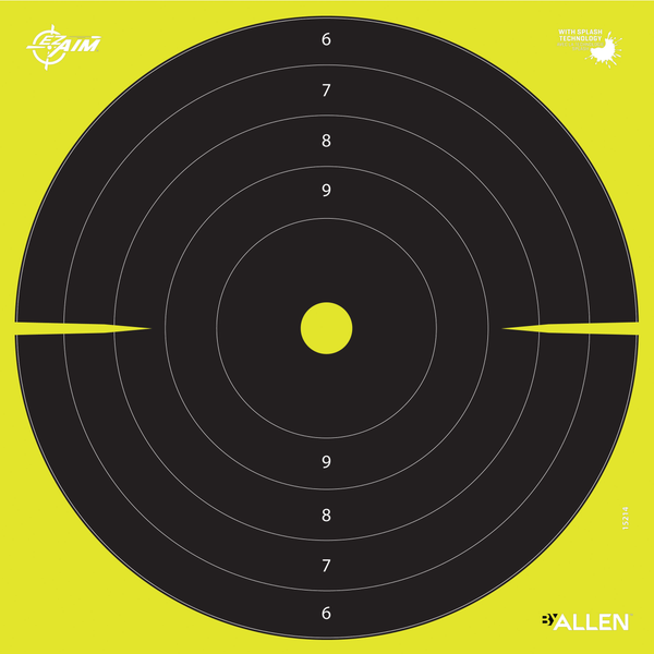 Allen 15214-30 EZ Aim Splash  Bullseye Hanging Paper Black/Chartreuse 30Pack