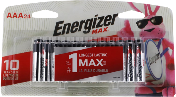 Energizer E92BP24E4 AAA Max Black/Silver 1.5V Alkaline Qty (24) Single Pack