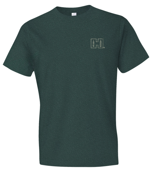 Hornady Gear 31793 Double Rocker  Olive Heather, Cotton/Polyester/Rayon, Short Sleeve Semi-Fitted, Large