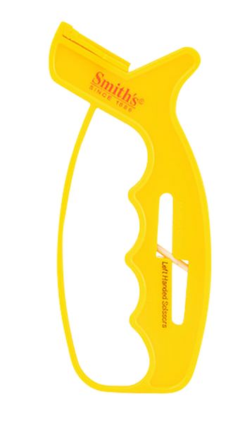 Smiths Products JIFFS 10-Second Knife & Scissor Sharpener Hand Held Fine, Coarse Carbide, Ceramic Sharpener Plastic Handle Yellow