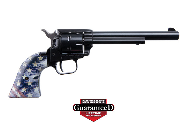 This is a Heritage Rough Rider Revolver chambered in .22 lr, with U.S.A. Flag grips.