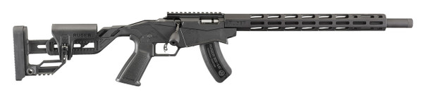 This is a Ruger Precision Rifle  chambered in .22 magnum (WMR-Winchester Magnum Rimfire).