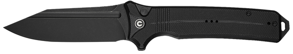 Civivi Knives C23080-1 Neurohaptic  EDC 3.74" Folding Clip Point Plain Black Stonewashed Nitro-V Steel Blade, Black Textured G10 Handle