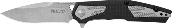 Kershaw 1390 Tremolo  EDC 3.13" Folding Clip Point Plain Stonewashed 4Cr14 Blade, Black GFN/SS Handle