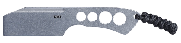 CRKT 2130 Razel Chisel 2" Fixed Plain Stonewashed 8Cr13MoV SS Blade/Silver Skeletonized Stainless Steel Handle Includes Cord Fob/Sheath