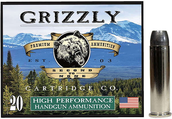 Grizzly Ammo GC357M12   357Mag 180gr Wide Flat Nose Gas Check 20 Per Box/10 Case