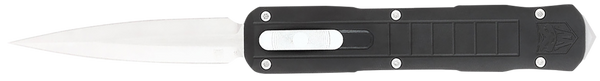 CobraTec Knives CTRPTBLKDAGNS Raptor  3.13" OTF Dagger Plain D2 Steel Blade, 4.50" Black Aluminum Handle