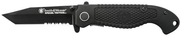 Smith & Wesson Knives CKTACBSCP Special Tactical  3.50" Folding Part Serrated Stainless Steel Blade 4.60" Black
