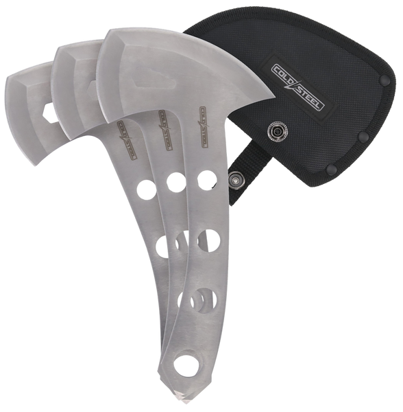 Cold Steel CSTH50AX3PK Throwing Axes  5" Plain 420 Stainless Steel Blade Set of 3