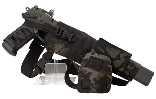 Cole-tac VWX110 Varmint Wrangler XL Pistol Holder Chest MultiCam Black Left Hand