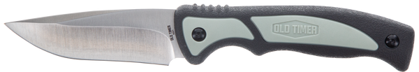 Old Timer 1137135 Trail Boss  3.70" Fixed Drop Point Plain Stainless Steel Blade 5.25" TPE Handle Includes Sheath