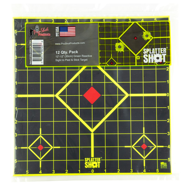 Splatter Shot Target Sight-in - 12" Green Peel/stick 12ea