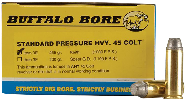 Buffalo Bore Ammunition 3E20 Standard Pressure Strictly Business 45Colt 255gr Gas Checked Soft Cast 20 Per Box/12 Case