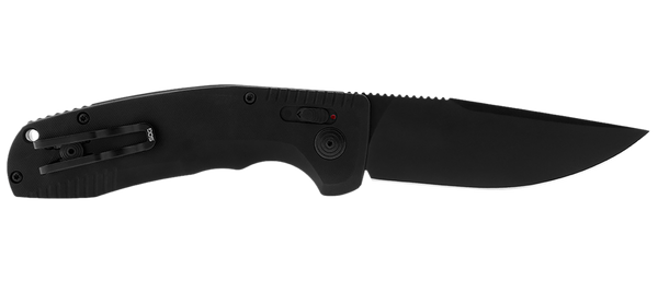S.O.G SOG15380157 SOG-TAC Auto 3.43" Folding Plain Black TiNi Cryo D2 Steel Blade Black Micro-Textured Anodized Aluminum Handle Includes Pocket Clip