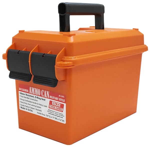 MTM Case-Gard AC50C35 Ammo Can  50Cal Orange Polypropylene