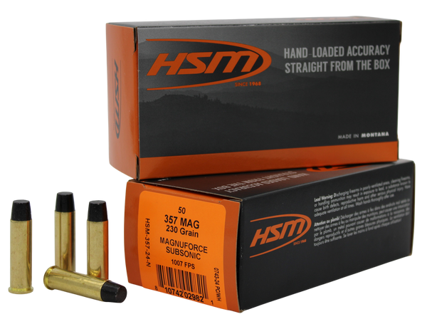 Hsm Subsonic 357 Mag 230gr - Hard Cast Lead Fn 50rd 10bx/cs
