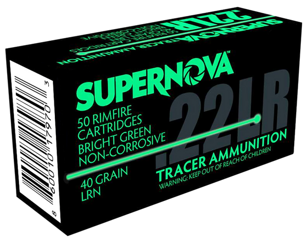 Supernova PMSN22LRG Green Tracer Non-Corrosive 22LR 40gr Lead Round Nose 50 Per Box/100 Case