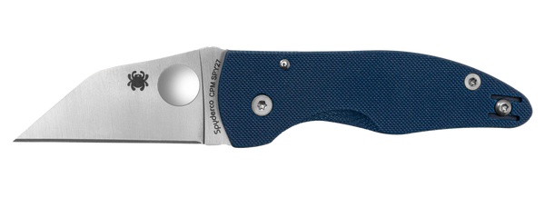 Spyderco C264GPCBL MicroJimbo  2.45" Folding Wharncliffe Plain Satin CPM SPY27 SS Blade, Cobalt Blue G10 Handle
