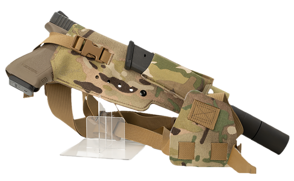Cole-tac VWX107 Varmint Wrangler XL Pistol Holder Chest Multi-Cam Right Hand