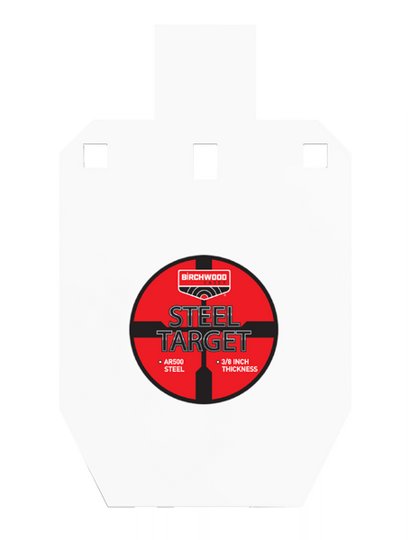 Birchwood Casey BC-47661   Pistol/Rifle Black/Red/White Steel Silhouette 0.38" Thick Hanging