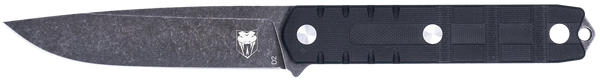 CobraTec Knives CTOWBLKDNS Outdoor Warrior 4.50" Fixed Drop Point Plain Stonewashed D2 Steel Blade, 4.75" Black Textured G10 Scales Handle