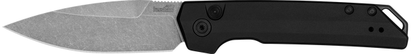Kershaw 7038 Launch Iridium Automatic 3.45" Folding Spear Point Plain Stonewashed CPM MagnaCut Steel Blade, Black Anodized Aluminum Handle