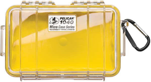 Pelican 1040027100 Micro Case  Yellow/Clear Polycarbonate 7.50" Long